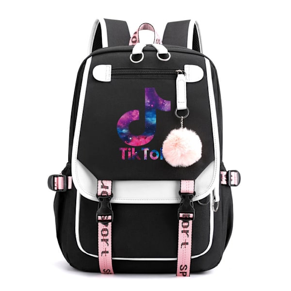 Swagger Taske med Nylon Materiale Rygsække Black White