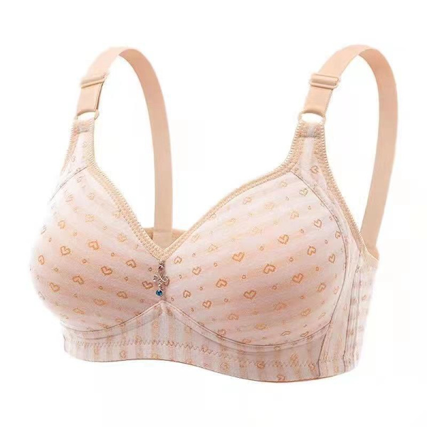 Push Up BH för Dam Tryckt Justerbar BH Damunderkläder Plus Storlek Rose red 36/80B
