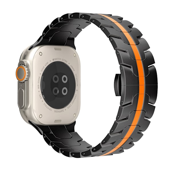 Kellon ranneke Apple Watch iWatch 42/44/45/49mm musta ja oranssi