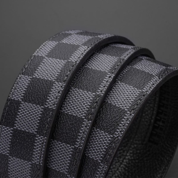 Business Casual Automatisk Spænde Bælte High-End Ægte Læder Mode Check Mønster All-Match Bukser Bælte Alloy XL silver black plaid 130cm