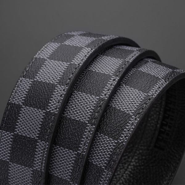 Business Casual Automatiskt Spänne Bälte Exklusivt Äkta Läder Mode Rutmönster All-Match Byxbälte Leather XL Golden coffee Plaid 125cm