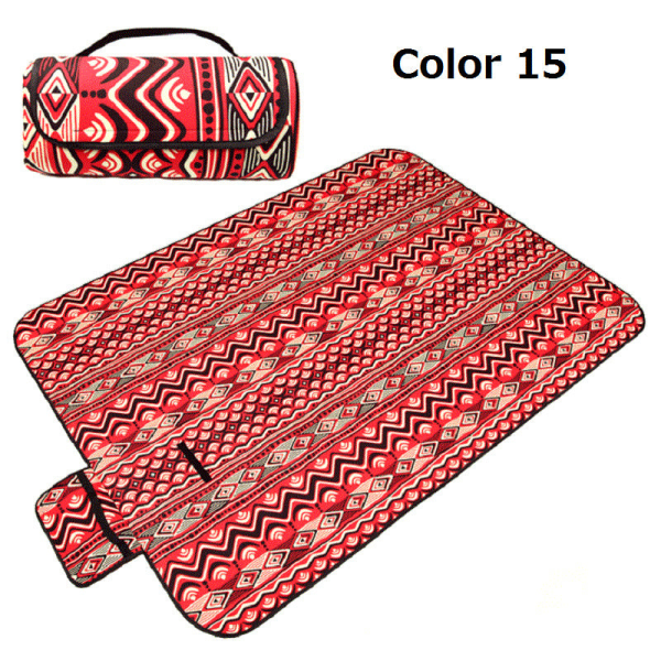 Bærbar Foldbar Picnic Måtte Udendørs Camping Måtte National Stil Trykt Tykkere Fugtbestandig Pad Strandtæppe Baby Turist Måtte Color 15 200x150cm