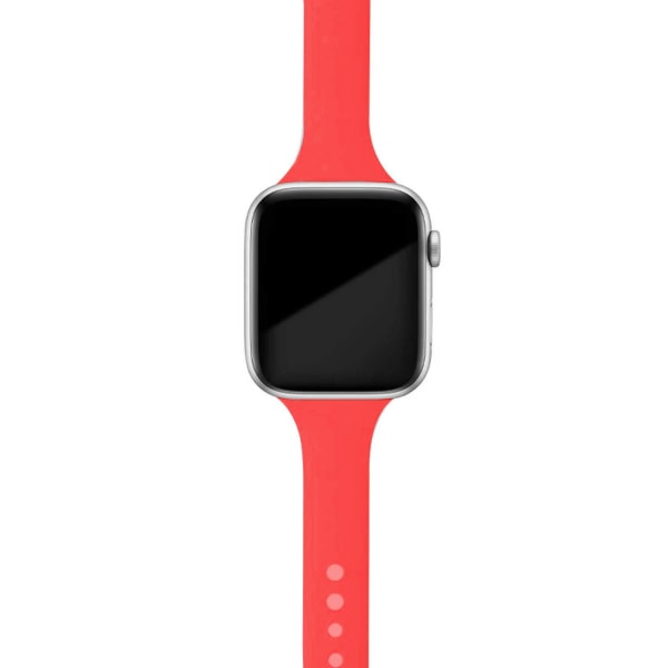 Smal rem för Apple watch band 40mm 44mm 38mm 42mm Silikon armband armband klockband correa iWatch 6 se 5 4 3 7 45mm 41mm china red 25 42mm 44mm 45mm