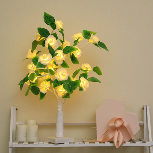 Led-puuvalo, kiitospäivän somistus, kodin koristelulamppu, joulujuhlat, helmiäispuu Silver Tree starry light