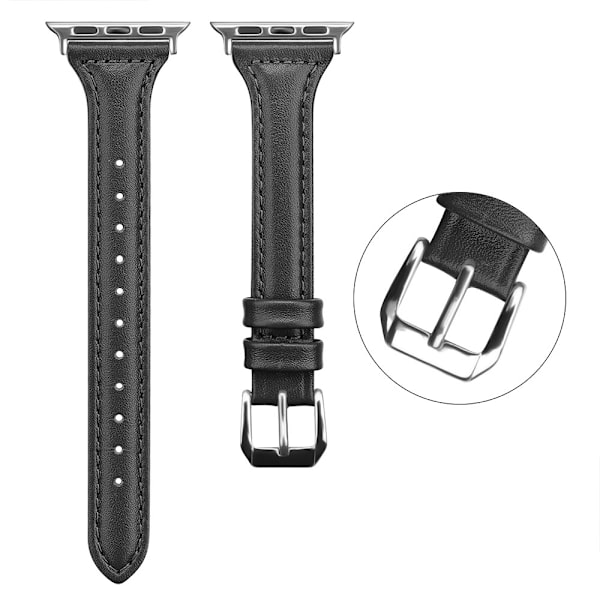 Urrem til Apple Watch iWatch 38/40/41/42mm B6 lille talje - sort