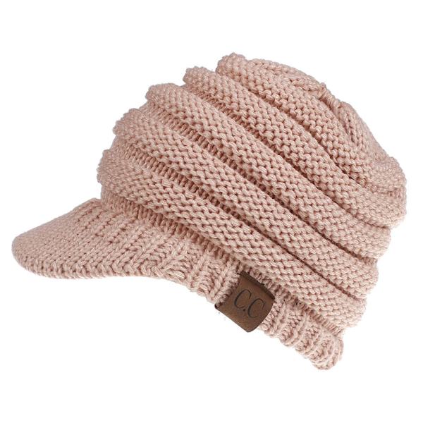 Baseballcaps med merke, caps med skygge, åpning bak for hestehale, høst- og vintercaps i ull, dame, 12 farger Flesh pink (deeper in kind) M（56-58cm）
