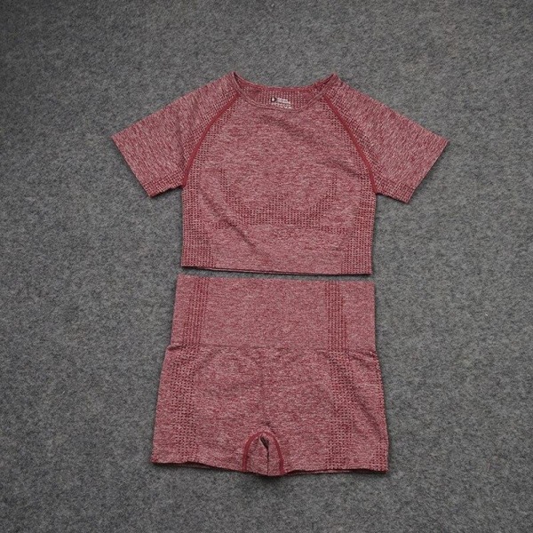 Yoga Set Träningskläder Gym Sport Löpning Träningskläder För Kvinnor Wine red S