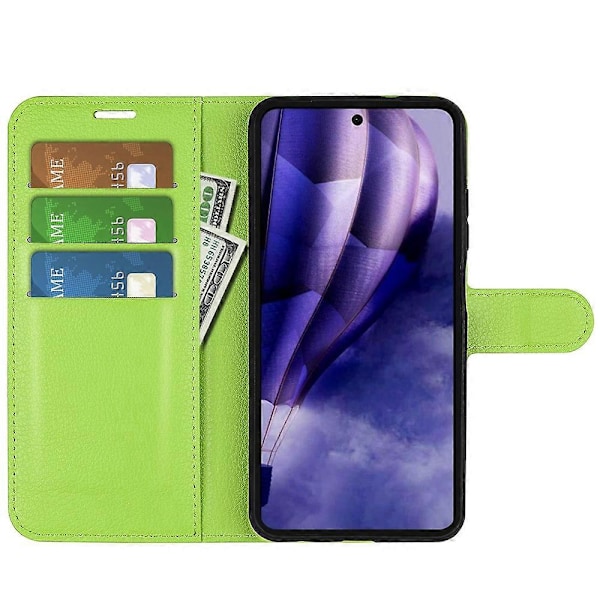 För HMD Skyline Fodral Litchi Textur Stötsäkert Läder Plånbok Telefonfodral - Blå Green