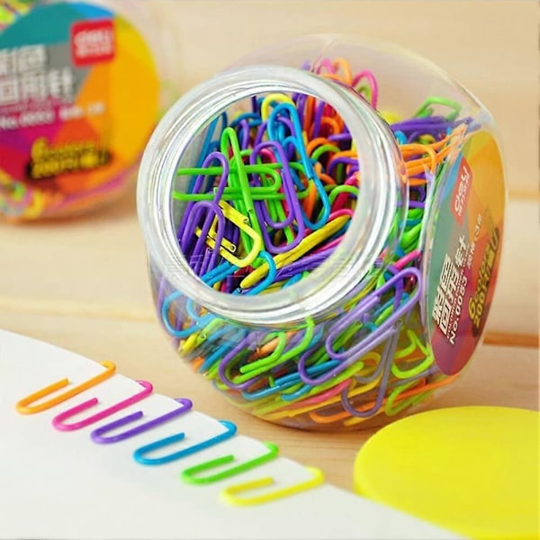 Farvede Små Papirclips Vinylbelagte, 200 stk. 28 mm Assorterede Farver Mini Papirclips Holder Farverig til Skole, Kontor