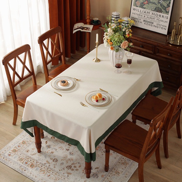 Ensfarget Duk Amerikansk Western-Stil Spisebord Stoff Rektangulær Skrivebordsduk Nordisk Ensfarget Duk Kaffeduk Grass green 140*180cm