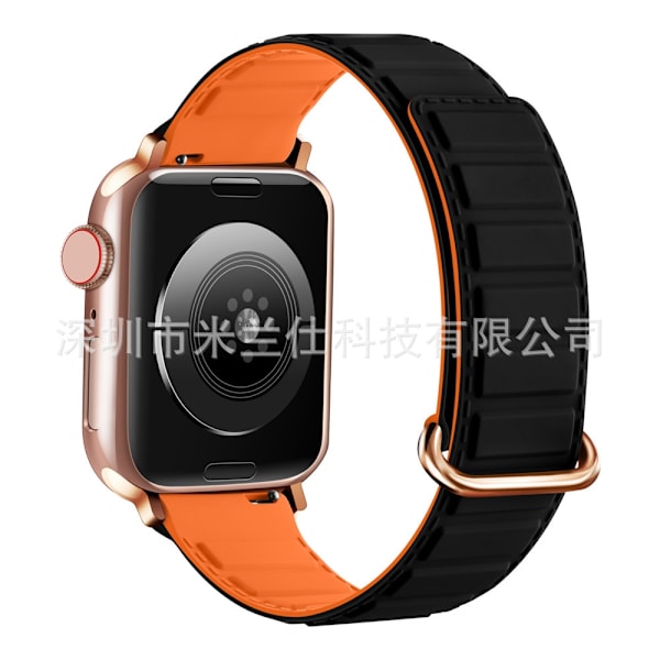 Klockarmband för Apple Watch iWatch 38/40/41/42mm-S10 svart orange