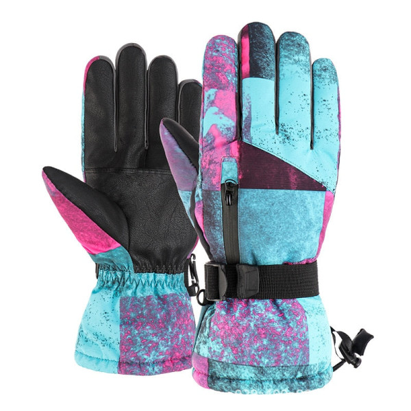 Vinter Snowboard Ski Hansker PU Lær Sklisikker Berøringsskjerm Vanntett Motorsykkel Sykling Fleece Varme Snøhansker Unisex Snowboard Gloves7 S