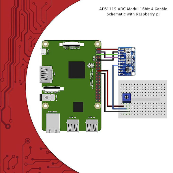 3 X Ads1115 Adc Modul 16bit 4 Kanaler För Och För