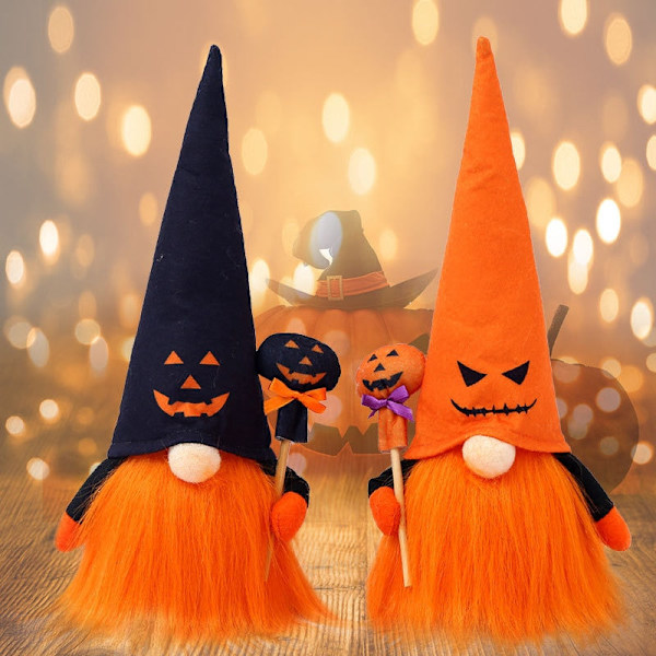 Hattu irvistys Vanha mies Hehkuva Rudolph Pehmolelu Kääpiönukke Halloween Lahja Lapsi Poika Tyttö Joulunukke Kodin Sisustus Makuuhuone Orange2pcs