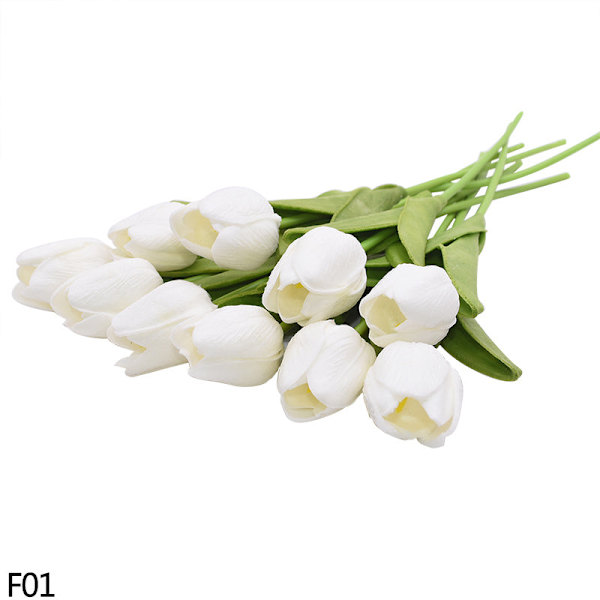 5/10 stk. Tulipan Kunstig Blomst Real Touch Kunstig Buket Falsk Blomst Til Bryllupsfest Dekoration Forsyninger Hjemmehave Ornamenter F11 10PCS