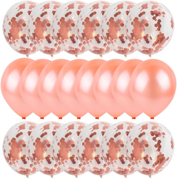 Rose Gold Party Engangsservice Tallerken Nummer Ballon Pige Fødselsdagsfest Bryllupsdekoration Voksen Fejring Baby Shower Dekoration 20pcs