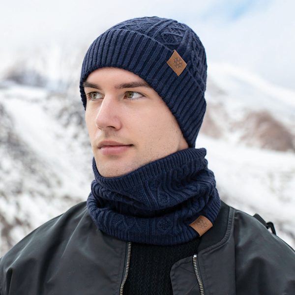 Handskar Mössa Halsduk Tredelat Set Pekskärm plus Sammet Varm Yllemössa Tredelat Set Gray three-piece set
