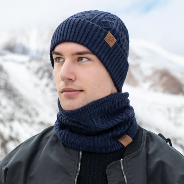 Handsker, hue og halstørklæde, tre-delt sæt med touch screen plus fløjl varm uldhue, tre-delt sæt Gray three-piece set