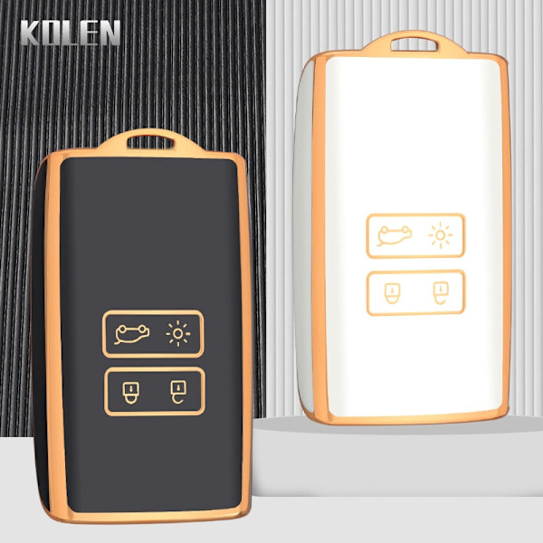 TPU Bil Fjernbetjenings Nøgle Etui Cover Skal Til Renault Koleos Kadjar Megane Clio Captur Talisman Espace Kangoo Sandero Fob Tilbehør Gray