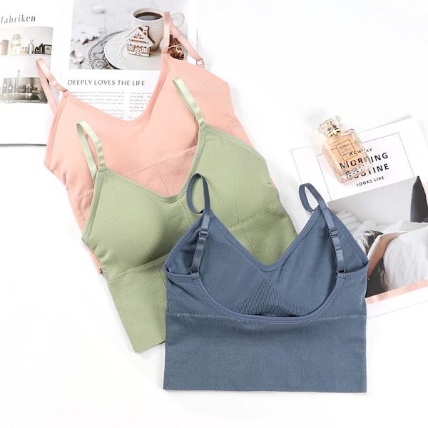 Joogaliivit Push Up Puuvilla Yksivärinen Urheiluliivi Naisille Tytöille Army Green Free Size