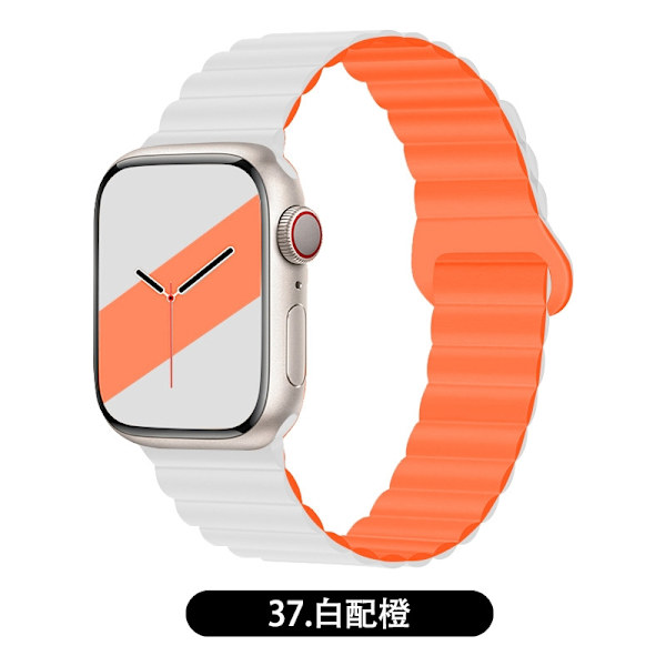 Kellon ranneke Apple Watch iWatch -kelloon Soveltuu: 10. sukupolvi 42mm 36 valkoinen oranssilla