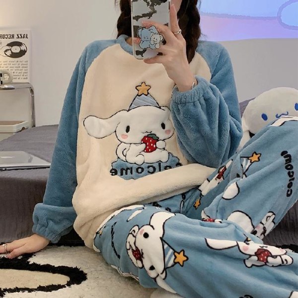 Cinnamorol Big Ear Dog Pyjamas Casual Långärmad Crew Neck Suit Cartoon Homewear Like the picture L