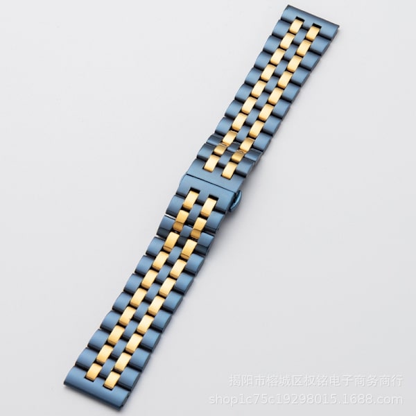 Klockarmband för Apple Watch iWatch 38/40/41mm gränssnitt smart femradigt MD- högkvalitativt blått och guld