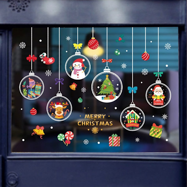 Jul Tomte Fönsterdekaler Väggdekorationer Julhänge God Jul För Heminredning Nyårsdekaler Navy Blue