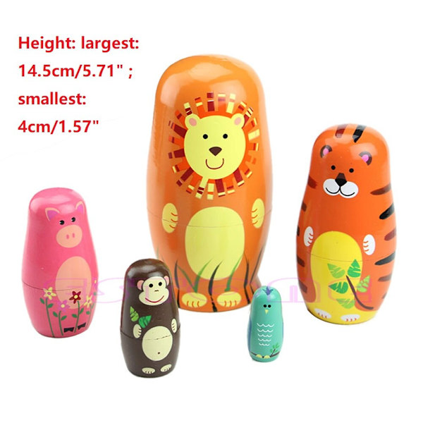 Ryska Dockor i Trä Matryoshka Leksaker för Barn Jul Hem Rum Dekoration Halloween Önskegåva Random 5 PCS