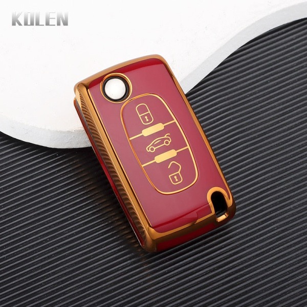 TPU Bil Fjärrkontroll Nyckel Fodral Skal För Peugeot 107 207 307 308 407 607 3008 5008 För Citroen Xsara Picasso C5 C6 C8 Nyckellös 2 Button White