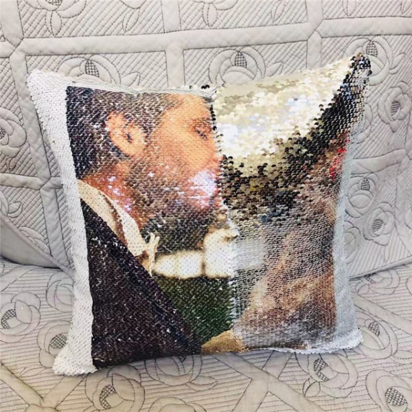 DIY Dekorativ Puder Til Sofa Moderne Billedtilpasning Pudebetræk Farveskiftende Glitter Pailletter 40*40 400mm*400mm as picture1