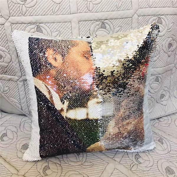 DIY Dekorative Puter For Sofa Moderne Bilde Tilpasning Putetrekk Fargeskiftende Glitter Paljetter 40*40 400mm*400mm as picture2