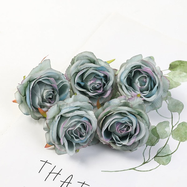 5 stk. Rose Kunstige Blomster Silke Fake Blomster Til Hjem Værelse Indretning Fest Bryllup Valentinsdag Dekorationer DIY Håndværk Tilbehør White 5PCS