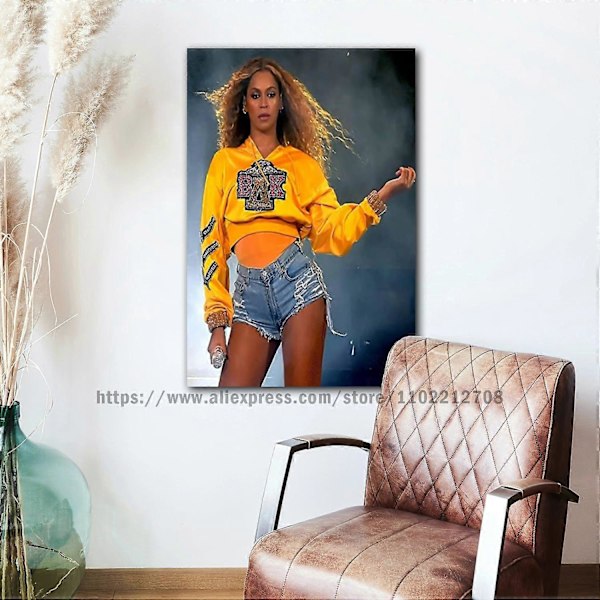 Beyoncé poster dekorativ canvas 24x36 poster rum bar café dekoration present tryck konst väggkonst Stil-15 40x60cm Ingen Ram Style-15 40x60cm No Frame