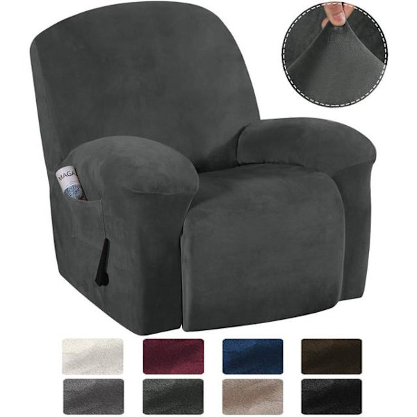 Sammet Fåtöljöverdrag Skydd Elastiskt Allomfattande Massage Soffa Överdrag Öronlappsfåtölj Soffa Brown