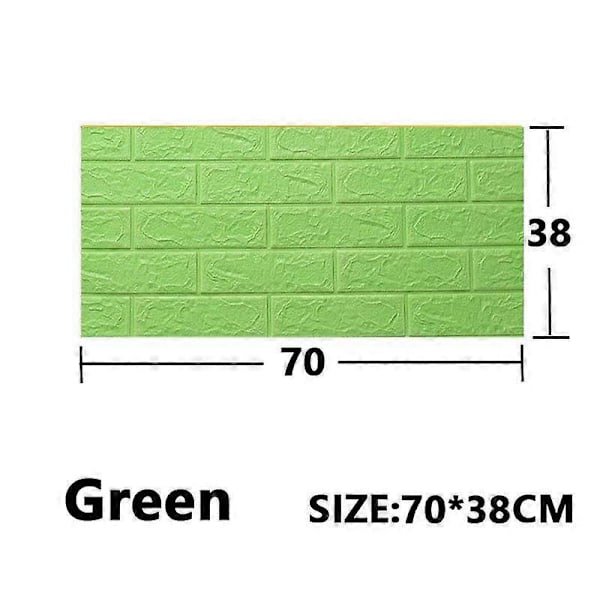 1/5/10 STK 70*38cm Skum 3d Stereo Selvklebende Tapet Antikollisjon Fleksibel Emballasje Dekorativ Vanntett Veggpapir grønn 1 stk 70*38cm green 1pcs 70*38cm