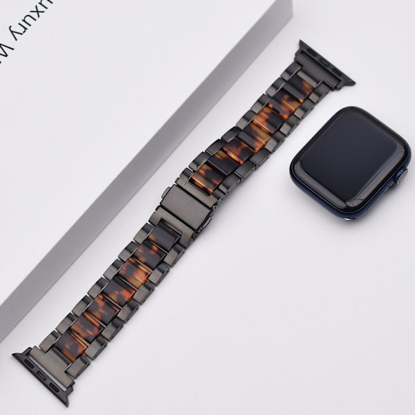 Kellon ranneke Apple Watch iWatch 42/44/45/49mm Musta kilpikonna