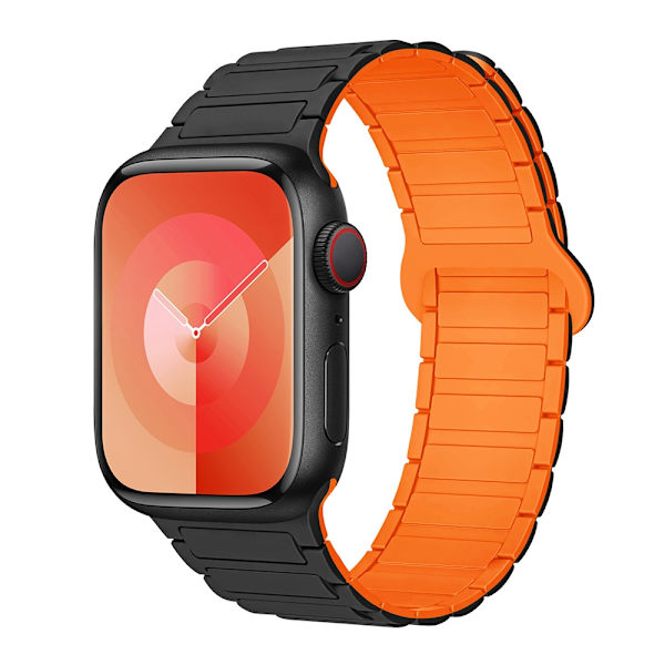 Kellon ranneke Apple Watch iWatch 38/40/41/10. sukupolvi 42MM musta oranssilla