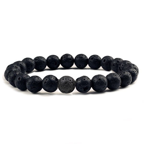 Natursten 6/8/10mm Pärlor Tigeröga Armband Klassiskt Herr Dam Buddha Svart Lava Armband Minimalistisk Yoga Meditationssmycken 8mm Blue