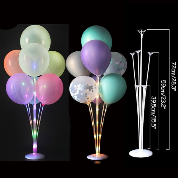 7/11/19 Rörballonghållare Ballonger Stativ Kolumn Konfettiballong Barnfödelsedagsfest Baby shower Bröllopsdekorationstillbehör 1set LED stand a