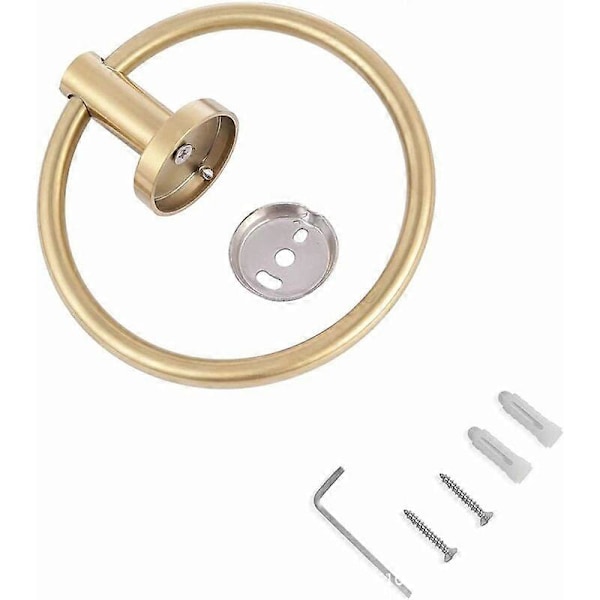 Rund handdukshängare väggmonterad 304 rostfritt stål badhanddukshållare handdukshängare (guld)