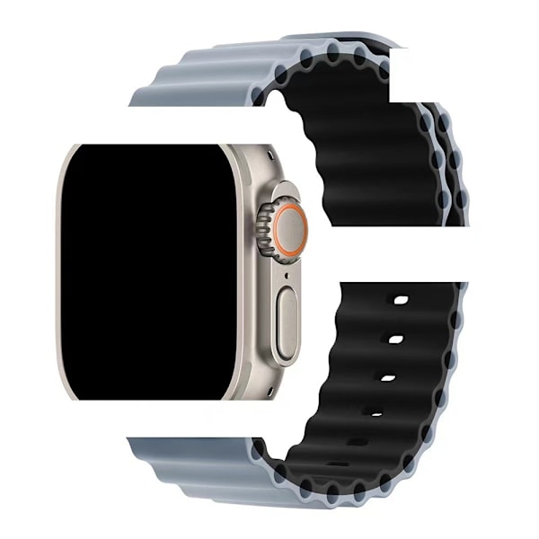 Klockarmband för Apple Watch iWatch 38/40/41mm Obsidiangrå med Svart