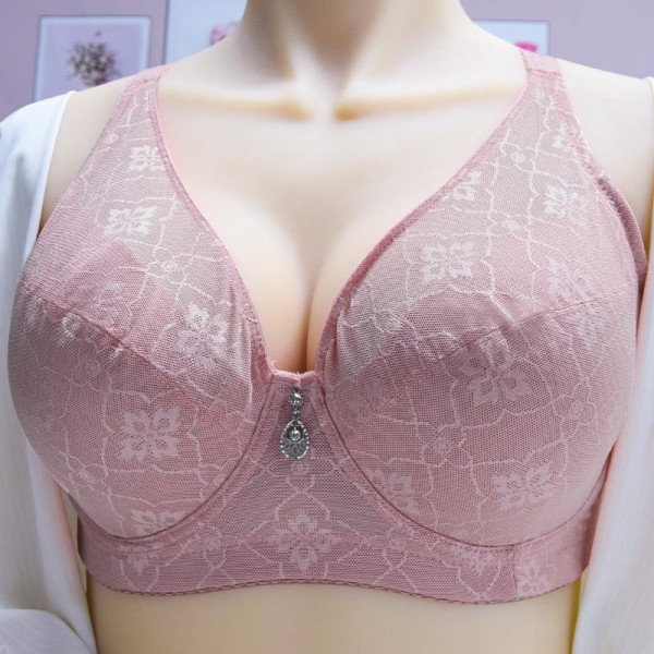 Push Up BH Heltäckande Bygelkalsonger för Dam Bralette Sexig Plus Size Bh-byst E F Cup Beige 42E