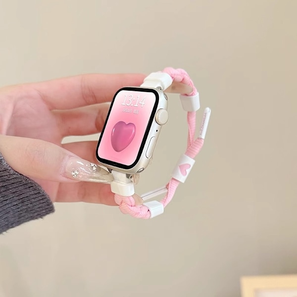 Kellon ranneke Apple Watch iWatch SE/4/5/6 44mm rannekkeelle Sakura Pink