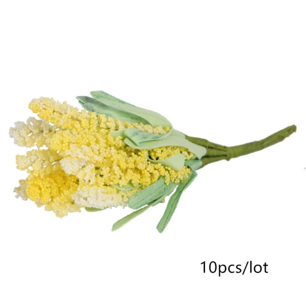 Gula Konstgjorda Blommor Frukt Körsbär Ståndare Bär Knippe DIY Tårta Jul Bröllop Fest Presentförpackning Kransar Heminredning 9