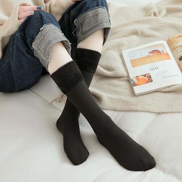 Tykkere Varme Lange Sokker cashVinter Kvinder Lange Strømper Varme Lårhøje Sokker Damer Over Knæstrømper Vinter Termiske Sokker Dark red One Size