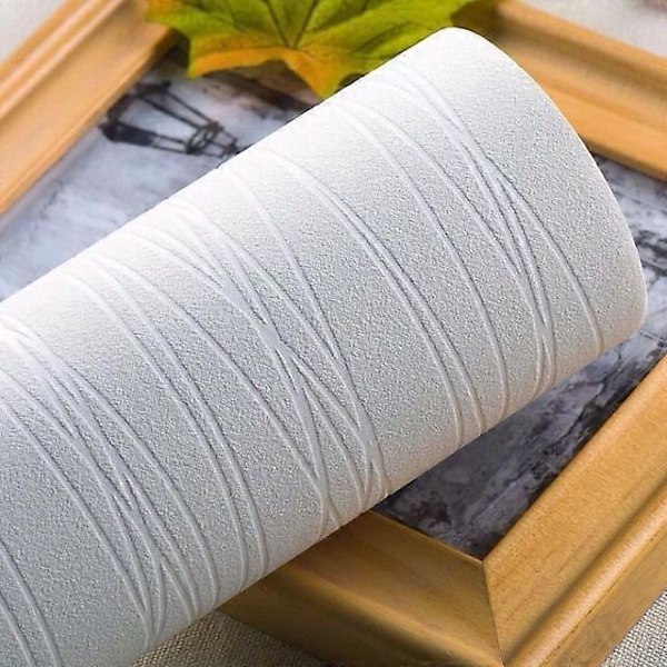 Carved Craft -tapetti, aaltokuvio, veden- ja kosteudenkestävä, käyttövalmis repäisyn jälkeen (valkoinen)