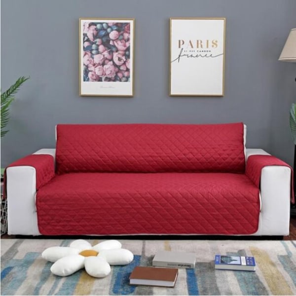1/2/3-sits Vändbart Quiltat Soffskydd Vattentätt Möbelskydd Fåtöljöverdrag för Recliner Husdjur Hundar Barn Matta Black 153x180cm