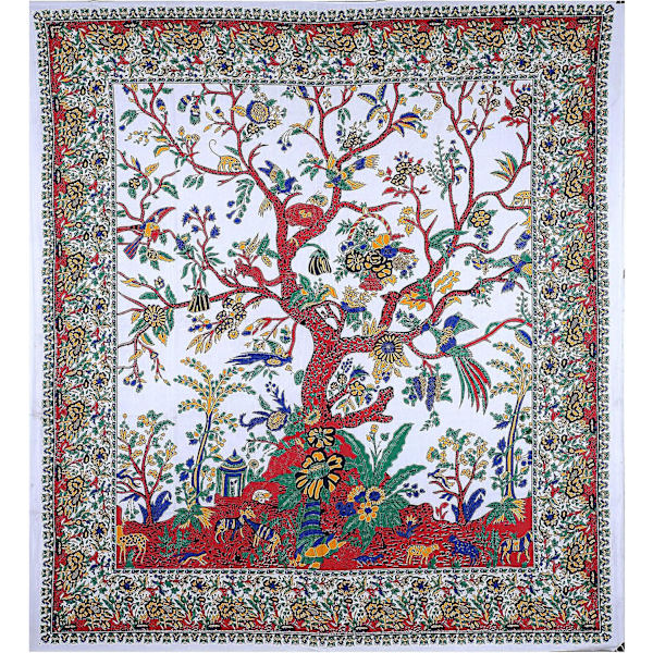 Dww-(Dubbel, 78,7x59 tum) Wei Tapestry Livets Träd Psykedeliska Tapeter Indisk Bomulls Överkast Dubbel Picknickfilt Väggdekoration