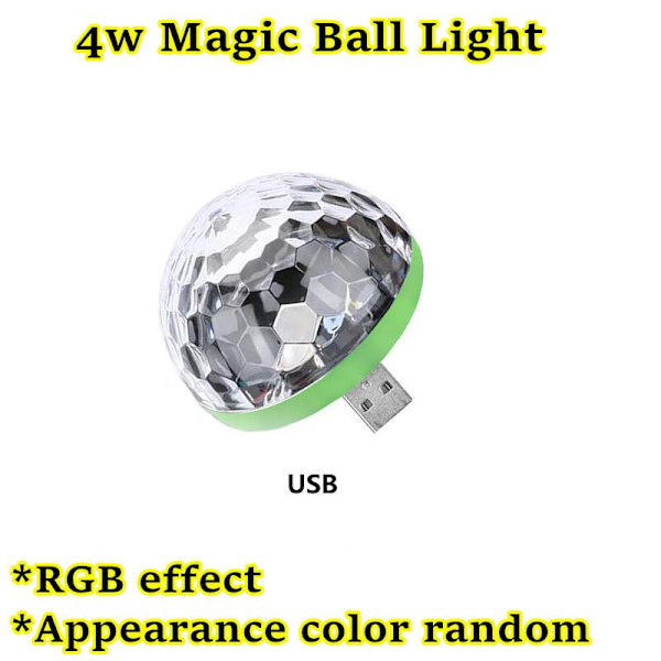 Mini USB LED Partylys Bærbar Krystall Magic Ball Hjemmefest Karaoke Dekorasjoner Discolys Like the picture USB